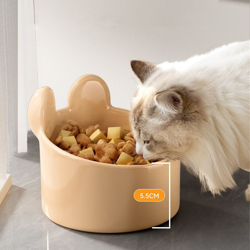 Cute Small Pet Ceramic Bowl Cat Food Bowl Dog Bowl Cat Food Bowl Water Bowl Slant Bowl Pet Supplies