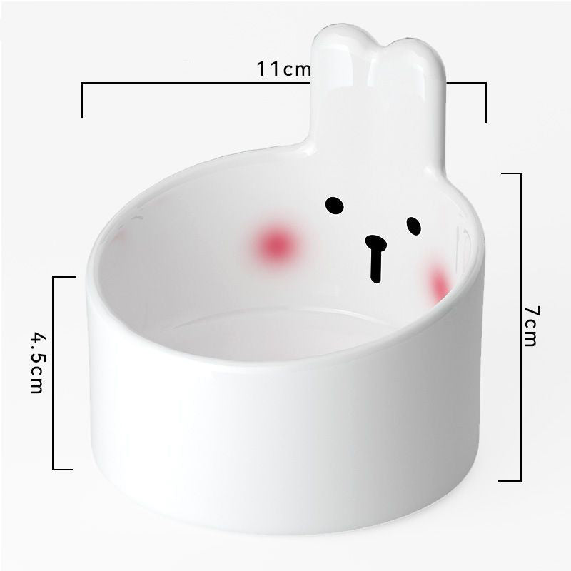 Cute Small Pet Ceramic Bowl Cat Food Bowl Dog Bowl Cat Food Bowl Water Bowl Slant Bowl Pet Supplies